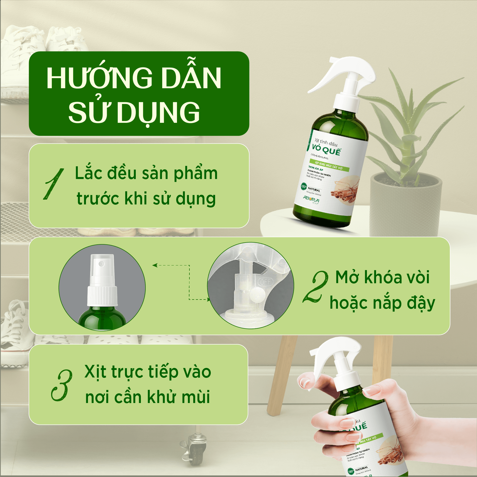 Hướng Dẫn Sử Dụng Chai Xịt Khử Mùi Khử Khuẩn Giày Tất Vớ ABURA Hướng Dẫn Sử Dụng Chai Xịt Khử Mùi Khử Khuẩn Giày Tất Vớ ABURA