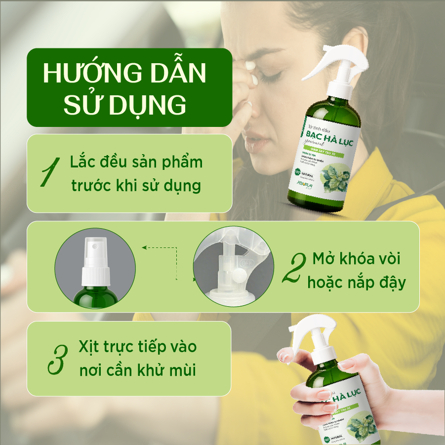 Hướng dẫn sử dụng Tinh Dầu Xịt Giảm Say Tàu Xe Hướng dẫn sử dụng Tinh Dầu Xịt Giảm Say Tàu Xe