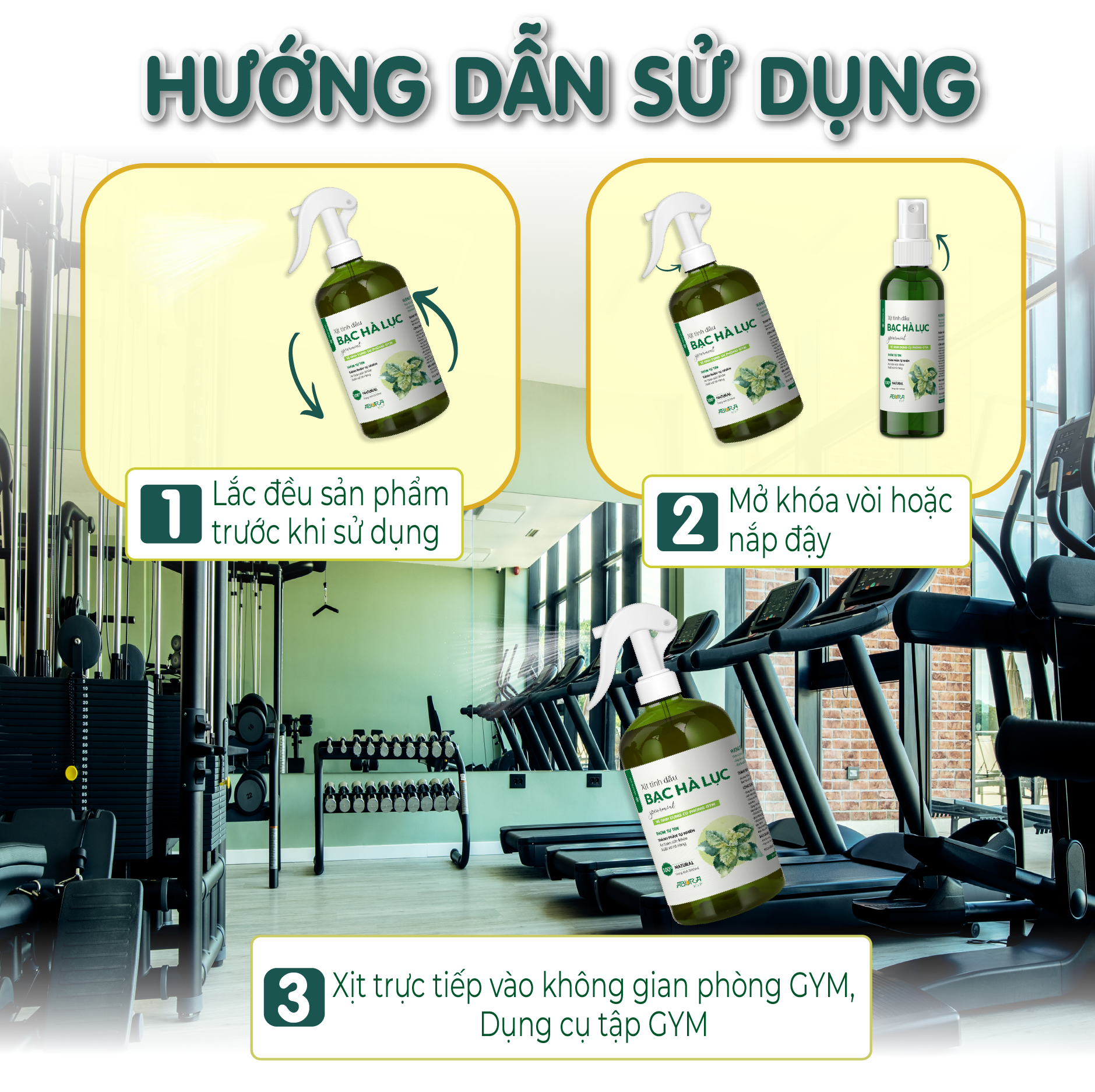 Hướng dẫn sử dụng Xịt Khử Mùi Phòng Gym Hướng dẫn sử dụng Xịt Khử Mùi Phòng Gym
