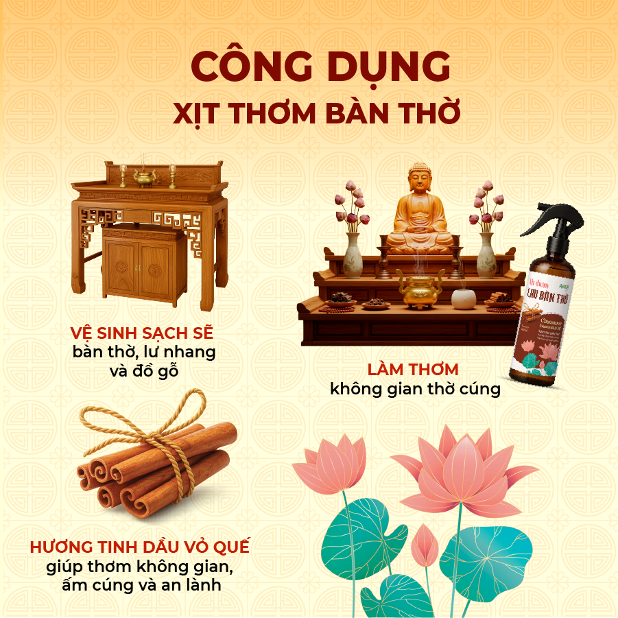 Công dụng của Xịt Lau Bàn Thờ Công dụng của Xịt Lau Bàn Thờ